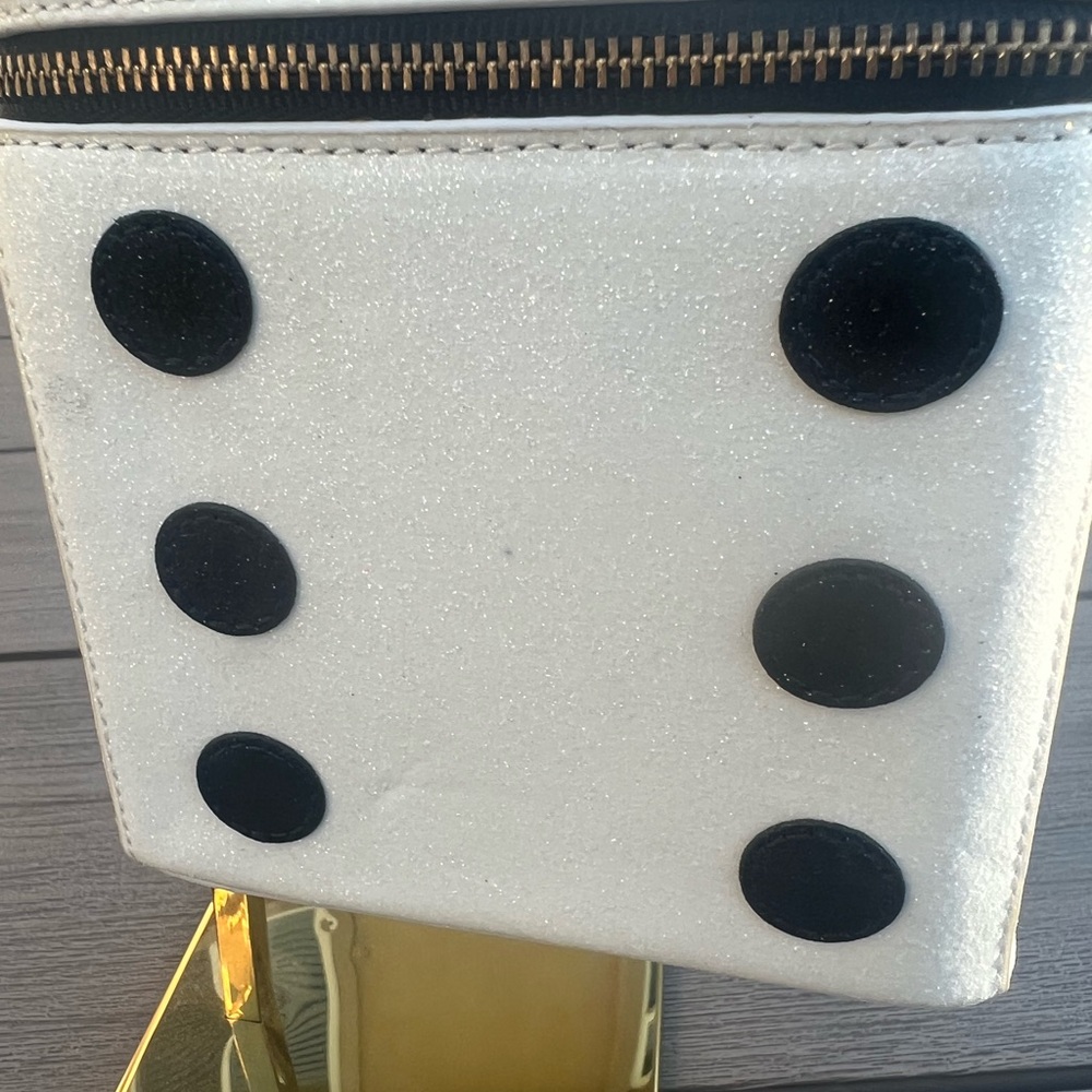 White Dice-Shaped Handbag with Black Dots - Picture 3 of 9